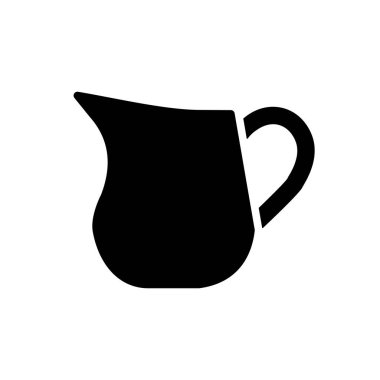 Krema sürahi vektör sembolü. Süt ürünleri tabelası. Yemek pişirme web sitesi ve uygulama tasarımı, logo, uygulama, UI için grafik sembolü