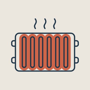 Radyatör, ısıtıcı vektör simgesi. İnşaat, onarım ve inşaat. Web sitenizin tasarımı için grafik sembolü, logo, uygulama, UI