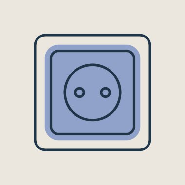 Elektrik çıkış vektörü simgesi. İnşaat, onarım ve inşaat. Web sitenizin tasarımı için grafik sembolü, logo, uygulama, UI