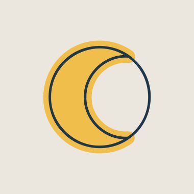 Genç Ay vektör simgesi. Meteoroloji işareti. Seyahat, turizm ve hava durumu web sitesi ve uygulama tasarımı, logo, uygulama, UI için grafik sembolü