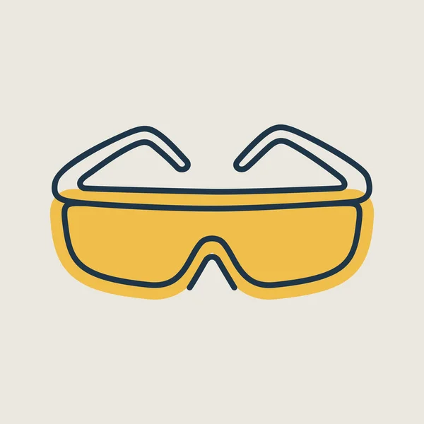 Veiligheidsbril Vector Icoon Bouw Reparatie Bouw Grafiek Symbool Voor Website — Stockvector