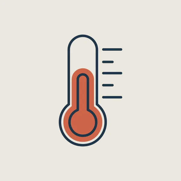 Thermometer Heat Vector Icon Meteorology Sign Graph Symbol Travel Tourism — Stock Vector