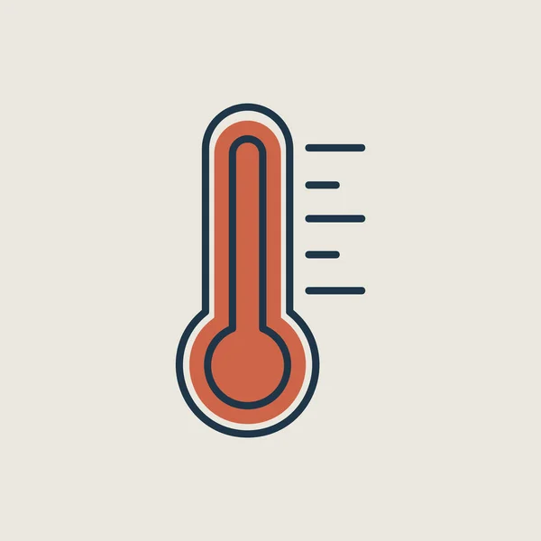 温度計の熱ベクトルアイコン 気象記号 天気ウェブサイトやアプリのデザイン アプリ Uiのためのグラフシンボル — ストックベクタ