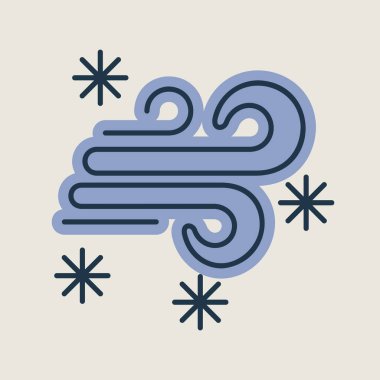 Kar fırtınası vektörü ikonu izole etti. Kış işareti. Seyahat ve turizm web sitesi ve uygulama tasarımı, logo, uygulama, UI için grafik sembolü