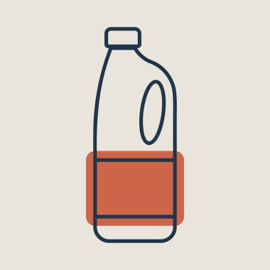 Süt plastik şişe vektör simgesi. Süt ürünleri tabelası. Yemek pişirme web sitesi ve uygulama tasarımı, logo, uygulama, UI için grafik sembolü