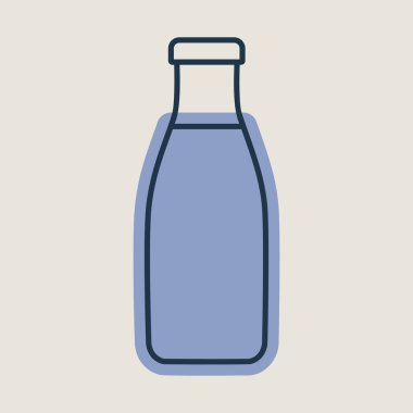 Süt şişesi ikon vektörü. Süt ürünleri tabelası. Yemek pişirme web sitesi ve uygulama tasarımı, logo, uygulama, UI için grafik sembolü