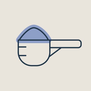 Süt tozu ikonu. Süt ürünleri tabelası. Yemek pişirme web sitesi ve uygulama tasarımı, logo, uygulama, UI için grafik sembolü