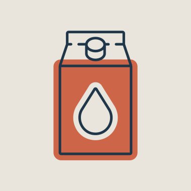 Bir karton süt vektörü ikonu. Süt ürünleri tabelası. Yemek pişirme web sitesi ve uygulama tasarımı, logo, uygulama, UI için grafik sembolü