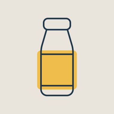 İçilebilir yoğurt şişesi vektör ikonu. Süt ürünleri tabelası. Yemek pişirme web sitesi ve uygulama tasarımı, logo, uygulama, UI için grafik sembolü