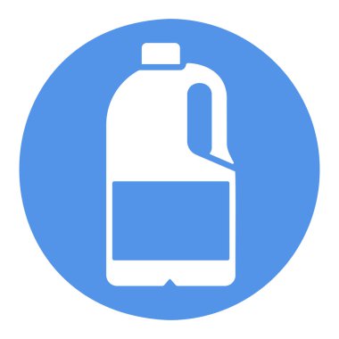 Süt plastik şişe vektör simgesi. Süt ürünleri tabelası. Yemek pişirme web sitesi ve uygulama tasarımı, logo, uygulama, UI için grafik sembolü