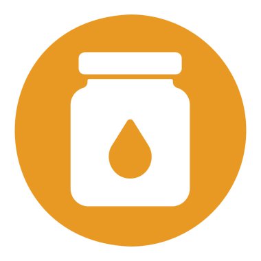 Süt vektör ikonlu cam kavanoz. Süt ürünleri tabelası. Yemek pişirme web sitesi ve uygulama tasarımı, logo, uygulama, UI için grafik sembolü
