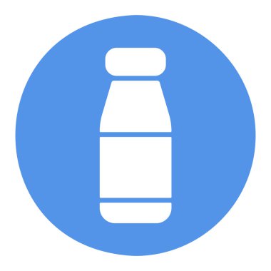 İçilebilir yoğurt şişesi vektör ikonu. Süt ürünleri tabelası. Yemek pişirme web sitesi ve uygulama tasarımı, logo, uygulama, UI için grafik sembolü