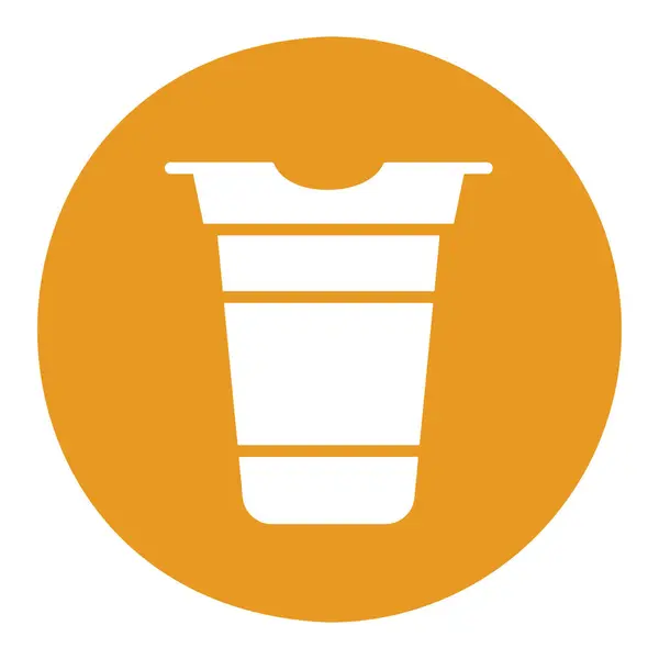 Joghurt Csésze Műanyag Tartály Vektor Ikon Tejtermék Megjelölés Grafikus Szimbólum — Stock Vector