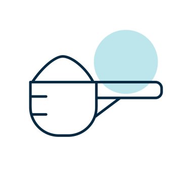 Süt tozu ikonu. Süt ürünleri tabelası. Yemek pişirme web sitesi ve uygulama tasarımı, logo, uygulama, UI için grafik sembolü