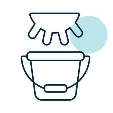 İnek memesi ve kova. Taze süt vektör simgesi. Süt ürünleri tabelası. Yemek pişirme web sitesi ve uygulama tasarımı, logo, uygulama, UI için grafik sembolü