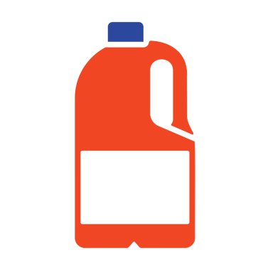 Süt plastik şişe vektör simgesi. Süt ürünleri tabelası. Yemek pişirme web sitesi ve uygulama tasarımı, logo, uygulama, UI için grafik sembolü