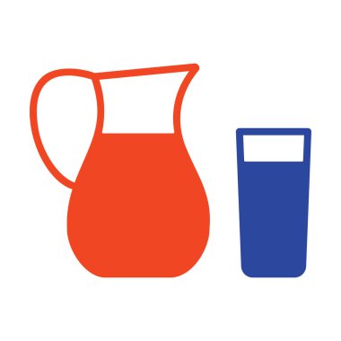 Süt testisi ve bir bardak süt vektörü ikonu. Süt ürünleri tabelası. Yemek pişirme web sitesi ve uygulama tasarımı, logo, uygulama, UI için grafik sembolü