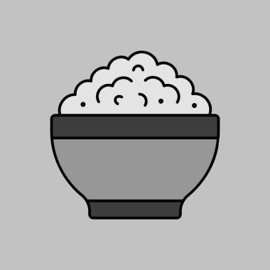 Kase vektör gri tonda süzme peynir. Süt ürünleri tabelası. Yemek pişirme web sitesi ve uygulama tasarımı, logo, uygulama, UI için grafik sembolü