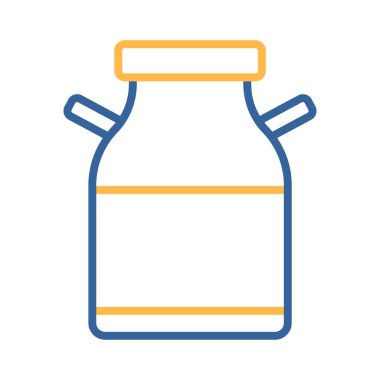 Süt varili vektör simgesi. Süt ürünleri tabelası. Yemek pişirme web sitesi ve uygulama tasarımı, logo, uygulama, UI için grafik sembolü