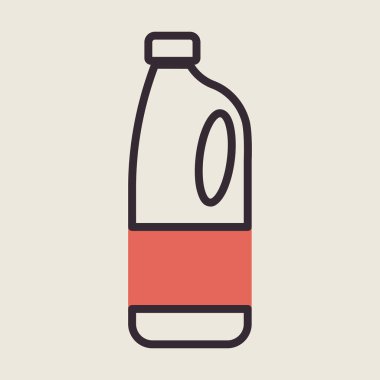 Süt plastik şişe vektör simgesi. Süt ürünleri tabelası. Yemek pişirme web sitesi ve uygulama tasarımı, logo, uygulama, UI için grafik sembolü