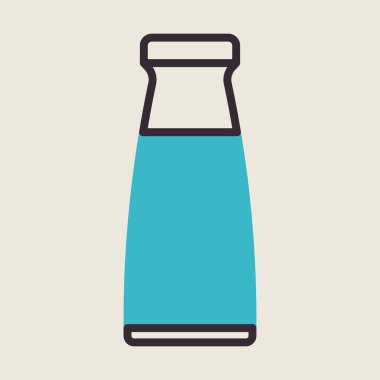 Süt şişesi vektör simgesi. Süt ürünleri tabelası. Yemek pişirme web sitesi ve uygulama tasarımı, logo, uygulama, UI için grafik sembolü