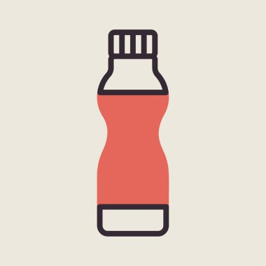 İçilebilir yoğurt şişesi vektör ikonu. Süt ürünleri tabelası. Yemek pişirme web sitesi ve uygulama tasarımı, logo, uygulama, UI için grafik sembolü