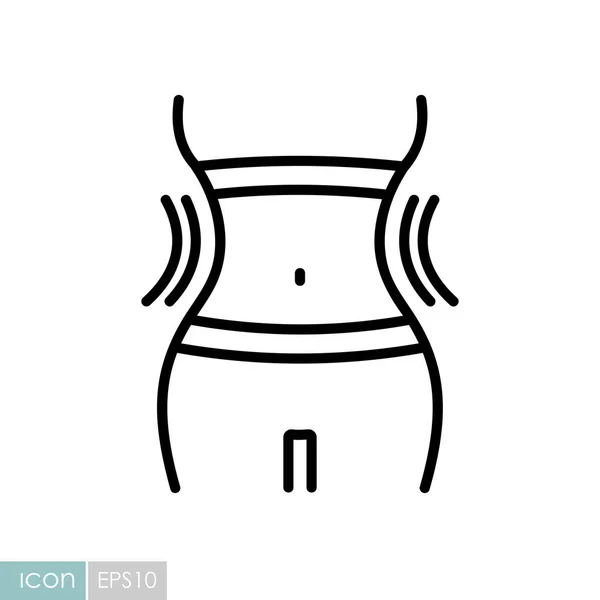 体重减轻图标与妇女的腰围 苗条的女性体征 健身减肥网站和应用程序设计 应用程序 用户界面的图形符号 免版税图库矢量图片
