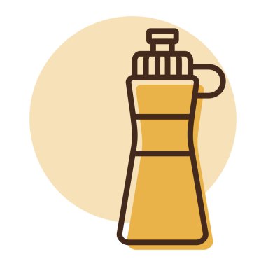 Spor su şişesi plastik vektör ikonu. Fitness ve kilo kaybı web sitesi için grafik sembolü ve uygulama tasarımı, logo, uygulama, UI