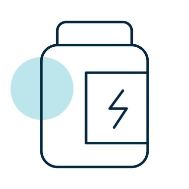 Enerji takviye vektör simgesi. Fitness ve kilo kaybı web sitesi için grafik sembolü ve uygulama tasarımı, logo, uygulama, UI