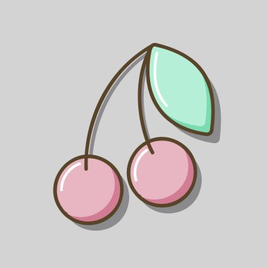 Cherry vector icon. Graph symbol for food and drinks web site, apps design, mobile apps and print media, logo, UI
