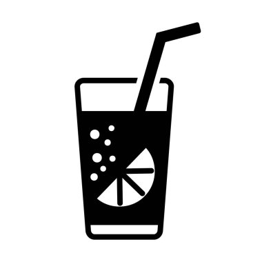 Bir bardak saf su ve limon vektörü simgesi. Fitness ve kilo kaybı web sitesi için grafik sembolü ve uygulama tasarımı, logo, uygulama, UI