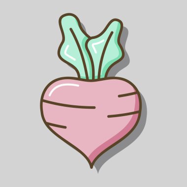 Pancar kökü izole vektör simgesi. Sebze işareti. Gıda ve içecek web sitesi için grafik sembolü, uygulama tasarımı, mobil uygulamalar ve yazdırma ortamı, logo, UI