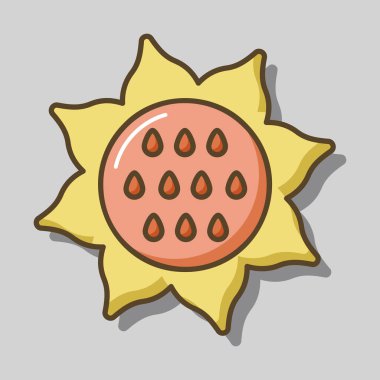 Ayçiçeği izole vektör simgesi. Sebze işareti. Gıda ve içecek web sitesi için grafik sembolü, uygulama tasarımı, mobil uygulamalar ve yazdırma ortamı, logo, UI