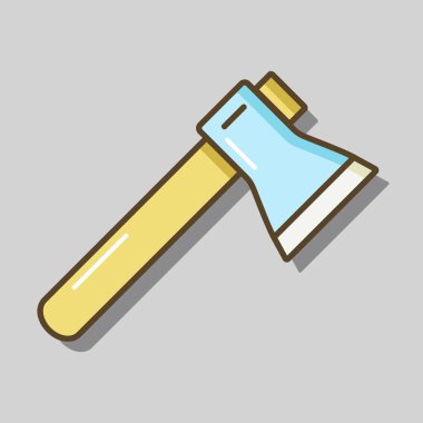 Balta ya da balta vektör simgesi. Kamp ve yürüyüş işareti. Seyahat ve turizm web sitesi ve uygulama tasarımı, logo, uygulama, UI için grafik sembolü