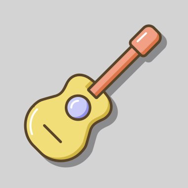 Klasik akustik gitar vektör simgesi. Müzikal web sitesi ve uygulama tasarımı, logo, uygulama, UI için grafik sembolü