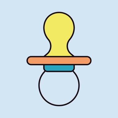 Bebek emzik yalıtılmış vektör ikonu. Çocuklar ve yeni doğmuş bebekler için grafik sembolü Web sitesi ve uygulama tasarımı, logo, uygulama, UI