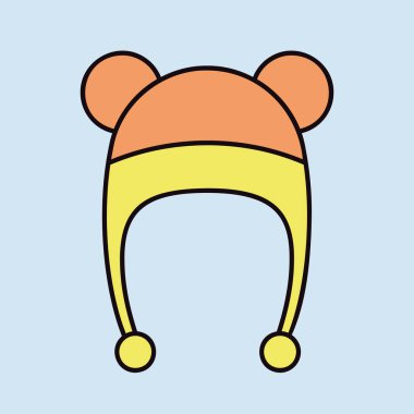 Kulakları izole edilmiş bebek şapkası. Çocuklar ve yeni doğmuş bebekler için grafik sembolü Web sitesi ve uygulama tasarımı, logo, uygulama, UI