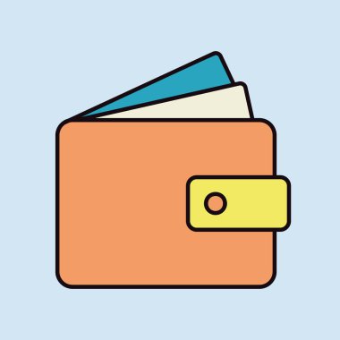 Çanta ikon vektörü. Para işareti izole edildi. Ödeme, internet üzerinden ödeme, fatura, ödeme, maaş, alışveriş konsepti. E-ticaret