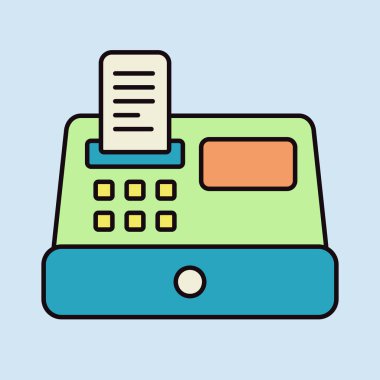 Para makinesi simgesi. E-ticaret tabelası. Web sitenizin tasarımı için grafik sembolü, logo, uygulama, UI. Vektör illüstrasyonu, EPS10.