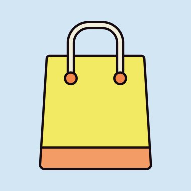 Alışveriş poşeti vektör simgesi. E-ticaret tabelası. Web sitenizin tasarımı için grafik sembolü, logo, uygulama, UI. Vektör illüstrasyonu, EPS10.