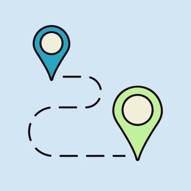 Yönlendirme vektörü izole edilmiş simgesi. Navigasyon işareti. Seyahat ve turizm web sitesi ve uygulama tasarımı, logo, uygulama, UI için grafik sembolü