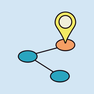 Yönlendirme vektörü izole edilmiş simgesi. Navigasyon işareti. Seyahat ve turizm web sitesi ve uygulama tasarımı, logo, uygulama, UI için grafik sembolü