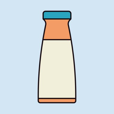 Süt şişesi vektör simgesi. Süt ürünleri tabelası. Yemek pişirme web sitesi ve uygulama tasarımı, logo, uygulama, UI için grafik sembolü