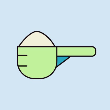 Süt tozu ikonu. Süt ürünleri tabelası. Yemek pişirme web sitesi ve uygulama tasarımı, logo, uygulama, UI için grafik sembolü