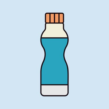 İçilebilir yoğurt şişesi vektör ikonu. Süt ürünleri tabelası. Yemek pişirme web sitesi ve uygulama tasarımı, logo, uygulama, UI için grafik sembolü