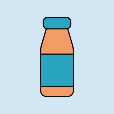 İçilebilir yoğurt şişesi vektör ikonu. Süt ürünleri tabelası. Yemek pişirme web sitesi ve uygulama tasarımı, logo, uygulama, UI için grafik sembolü