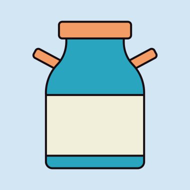 Süt varili vektör simgesi. Süt ürünleri tabelası. Yemek pişirme web sitesi ve uygulama tasarımı, logo, uygulama, UI için grafik sembolü