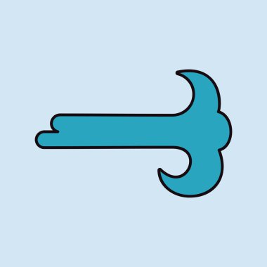 Rüzgar veya rüzgarlı vektör izole edilmiş ikon. Meteoroloji işareti. Seyahat, turizm ve hava durumu web sitesi ve uygulama tasarımı, logo, uygulama, UI için grafik sembolü