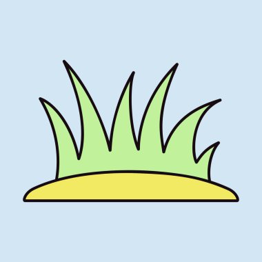 Çimen otu izole edilmiş vektör ikonu. Gazon işareti. Tarım, bahçe ve bitkiler için grafik sembolü Web sitesi ve uygulama tasarımı, logo, uygulama, UI