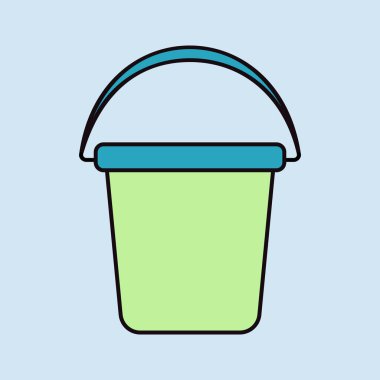 Bahçe plastik kova vektör ikonu. Tarım, bahçe ve bitkiler için grafik sembolü Web sitesi ve uygulama tasarımı, logo, uygulama, UI
